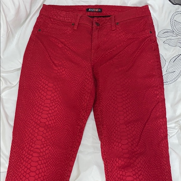 Just Fab Jeans (Hot Pink w Snakeskin Print Design) - Picture 3 of 13